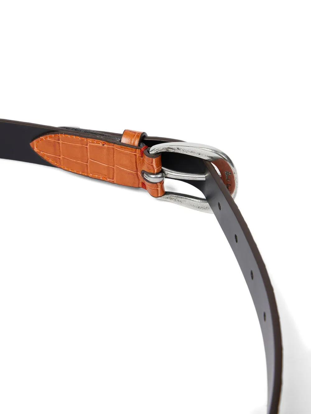 Paul Smith Leren riem met krokodillen-reliëf Oranje
