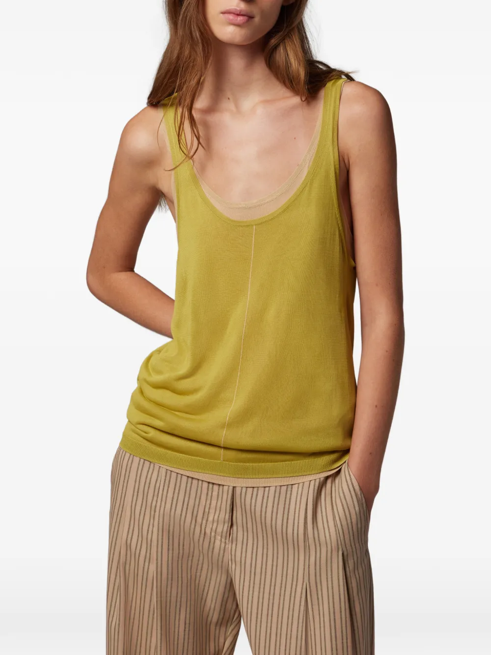 Paul Smith Gelaagde mouwloze top Geel