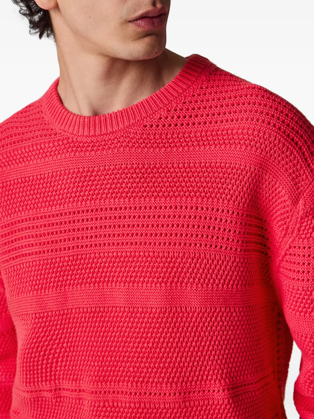 Paul Smith Gestreepte opengebreide trui Roze