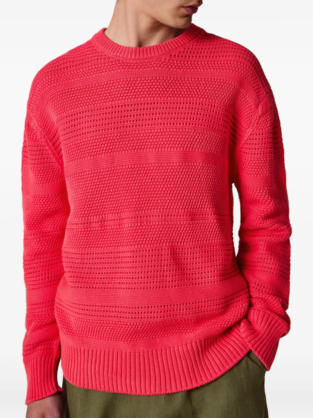Paul Smith Gestreepte opengebreide trui Roze