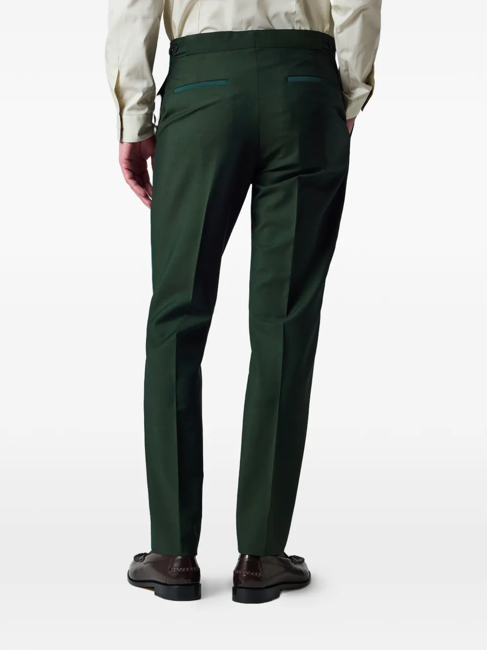 Paul Smith Flared broek met satijnen streep Groen