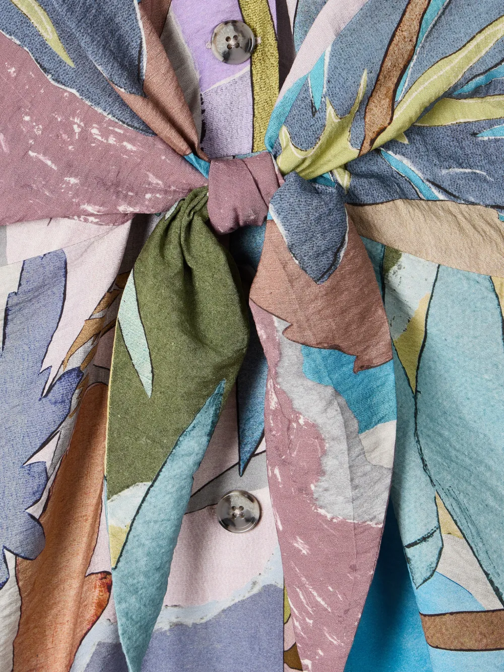 Paul Smith River Collage jurk met gestrikte voorkant en print Beige