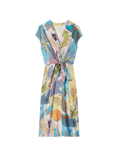 Paul Smith River Collage graphic-print tie-front dress
