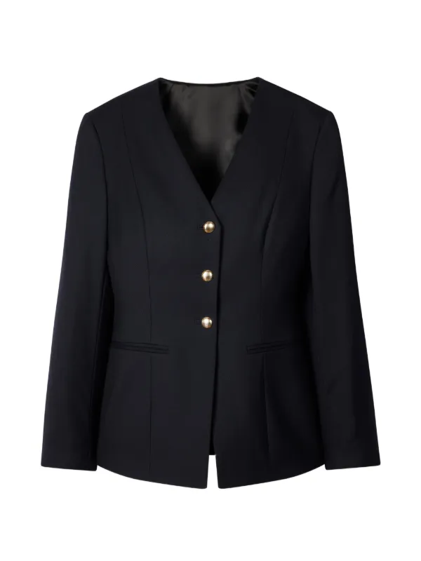 Paul Smith Button V-neck Blazer in Blue
