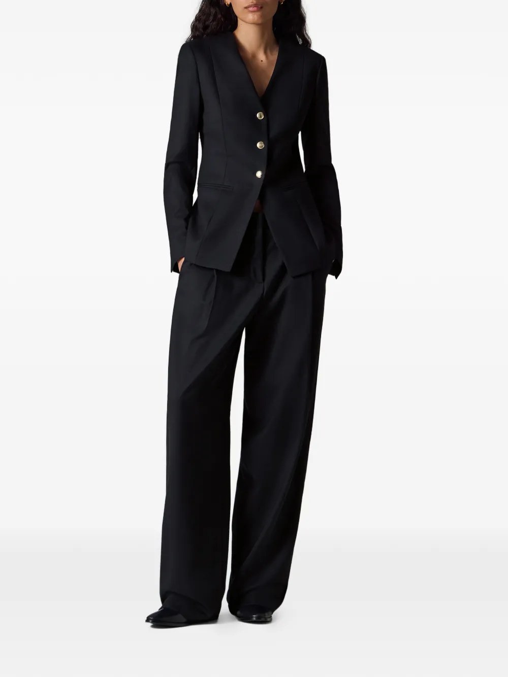 Paul Smith V넥 버튼 블레이저 In Black