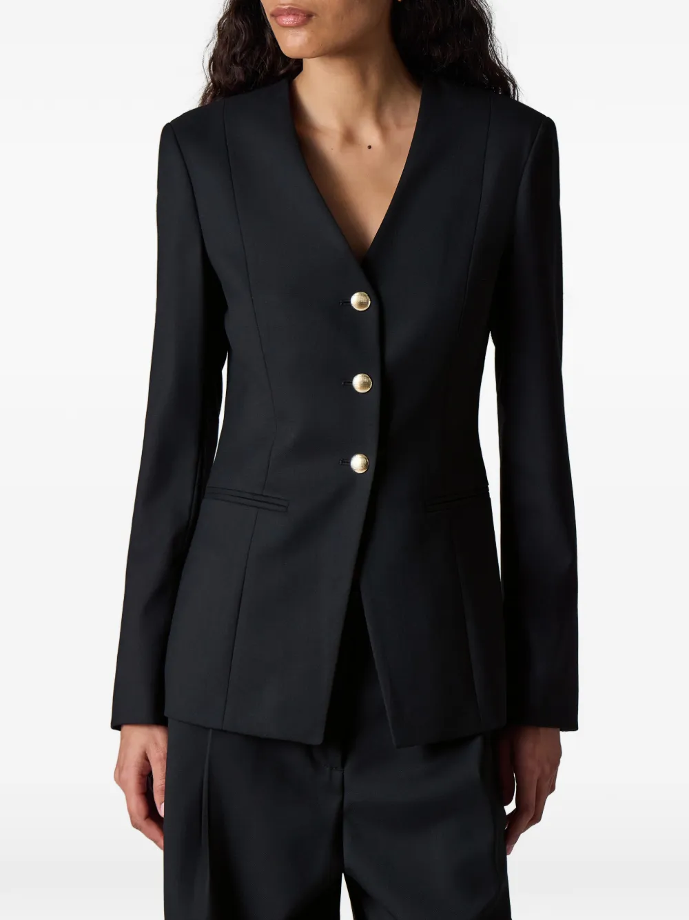 Paul Smith V넥 버튼 블레이저 In Black