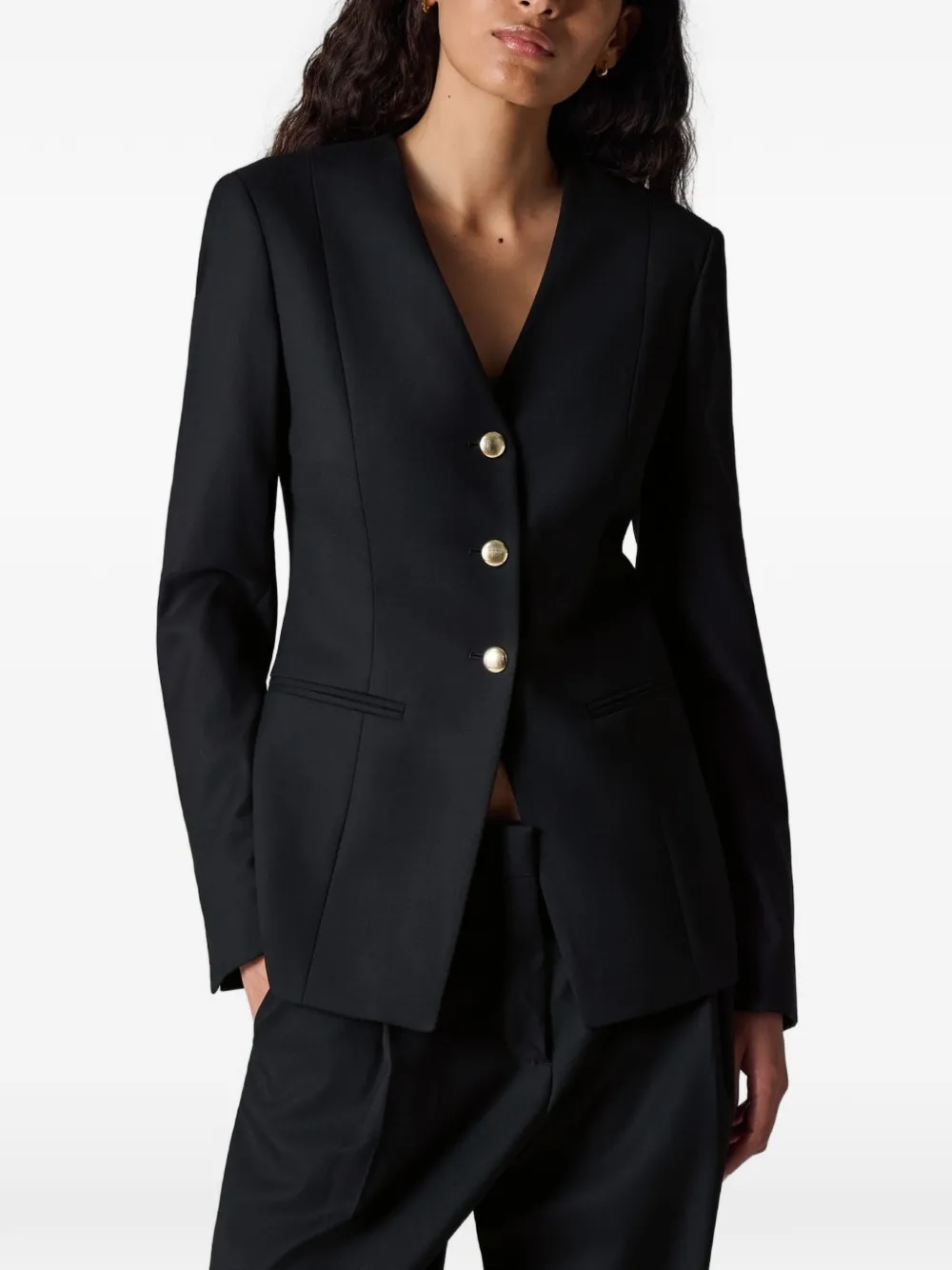 Paul Smith Blazer met knopen en V-hals Blauw