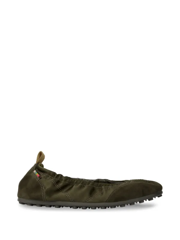 Paul Smith Laguna Panelled Elasticated Ballet Flats in Green