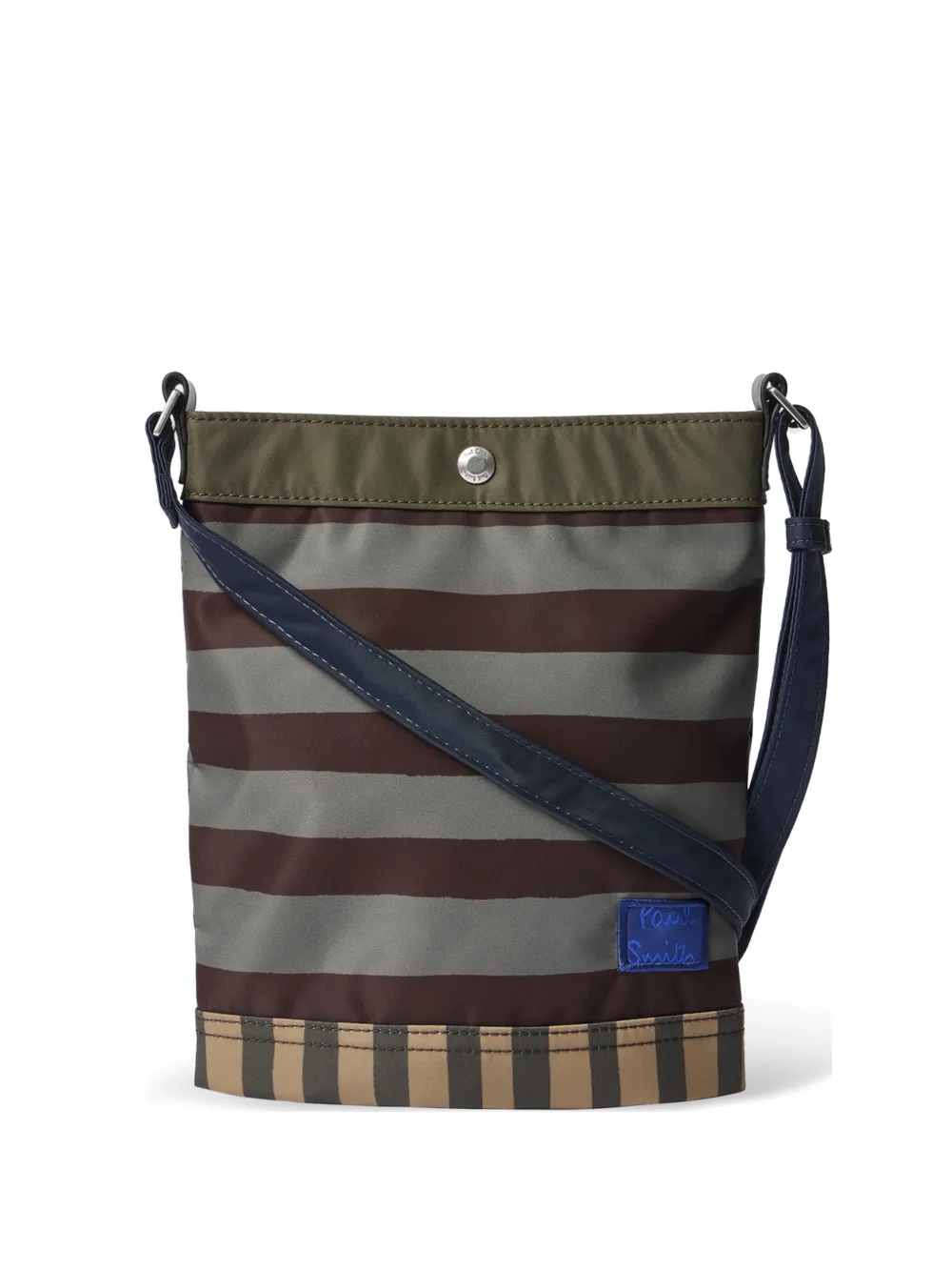 Paul Smith striped logo-patch messenger bag - Grün