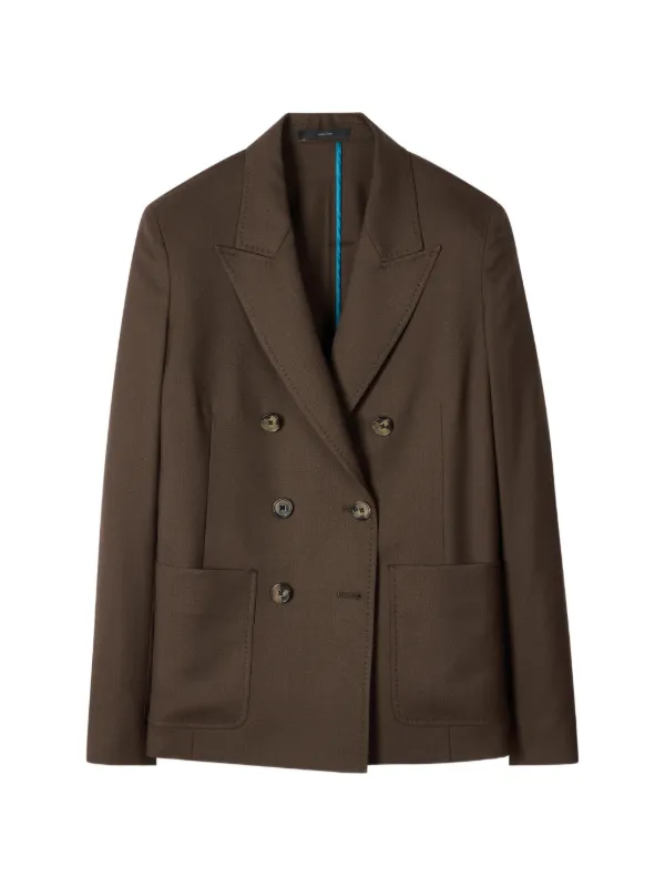 Paul Smith Double-breasted Pocket Blazer in Brown