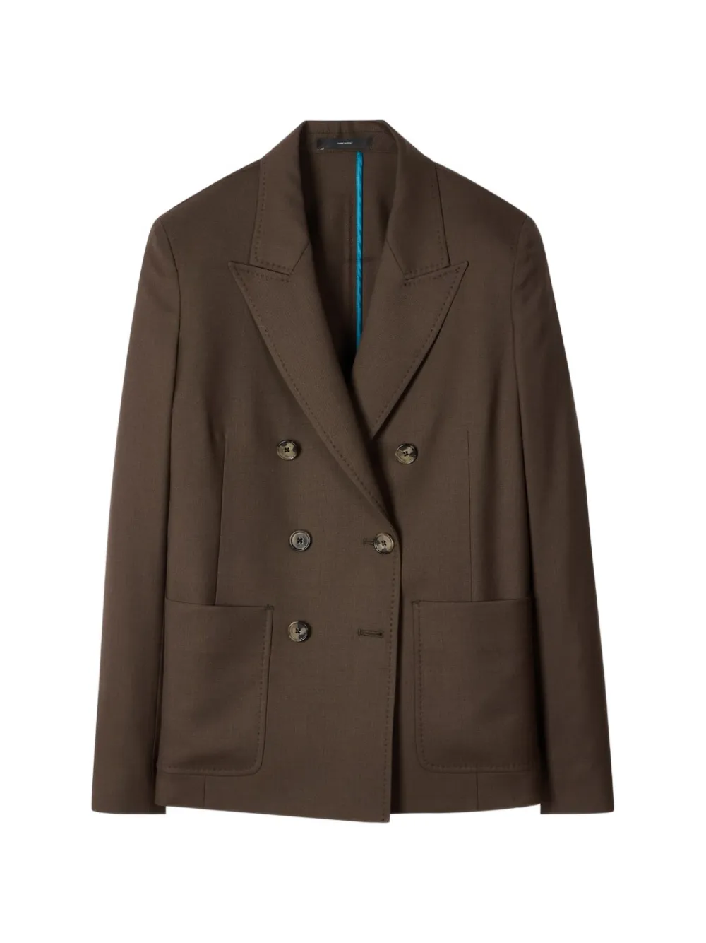 Paul Smith Blazer met dubbele rij knopen en zak Bruin