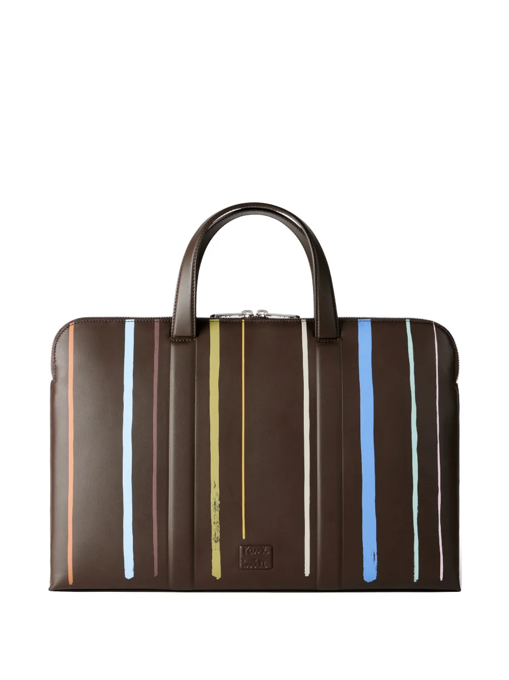 Paul Smith stripes top-handle briefcase - Brown
