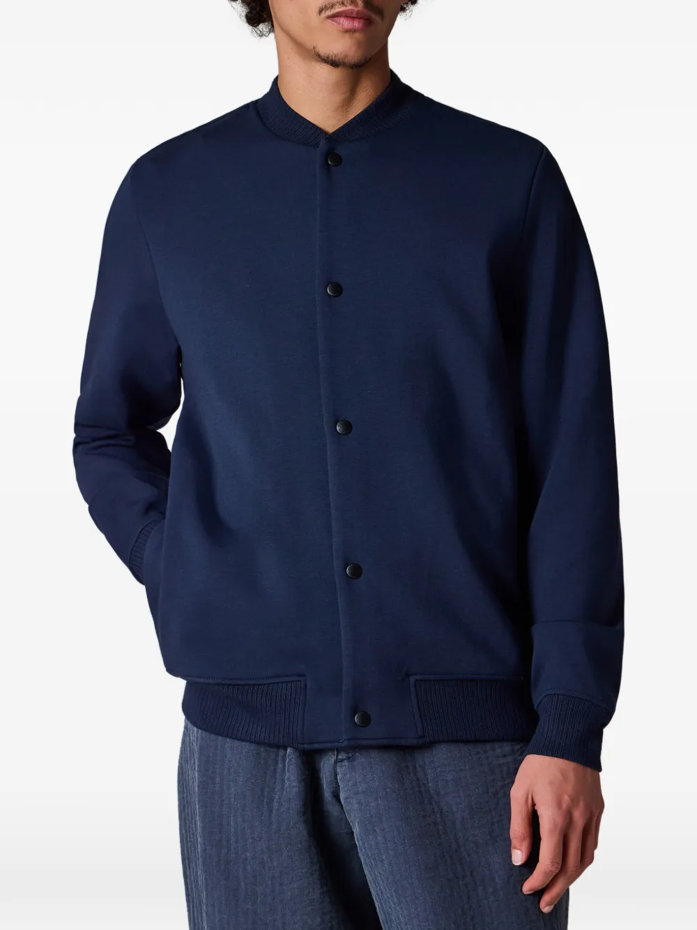 PS Paul Smith Bomberjack met streepdetail en knopen Blauw