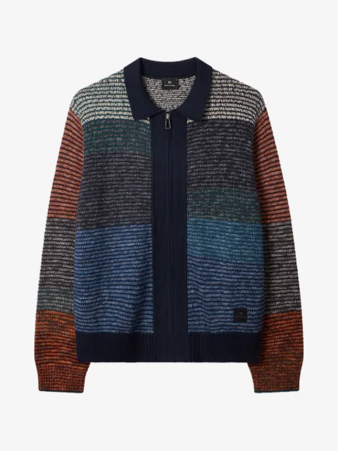 PS Paul Smith striped zip cardigan