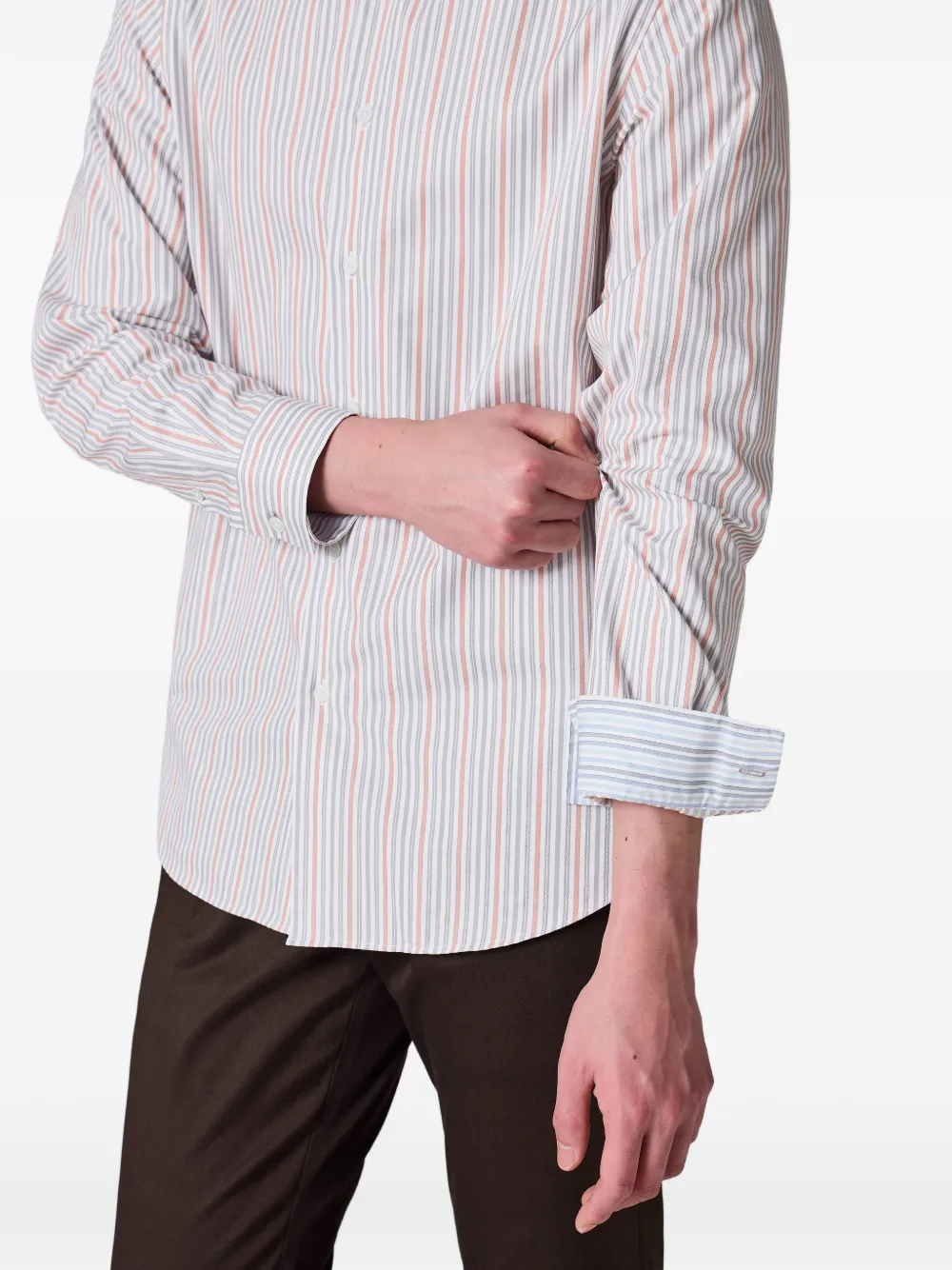 Paul Smith Classic-fit Stripe Cotton Button-down Shirt in Red, view 3