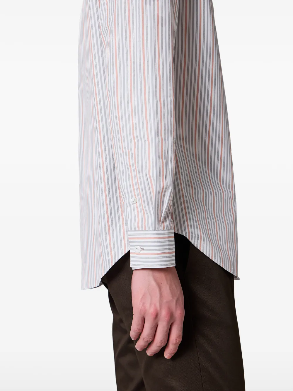 Paul Smith Classic-fit Stripe Cotton Button-down Shirt in Red, view 4
