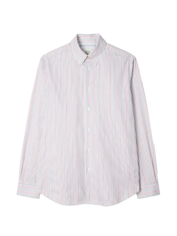 Paul Smith Classic-fit Stripe Cotton Button-down Shirt in Red