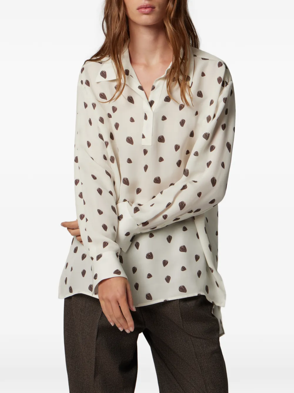 Paul Smith Blouse met aardbeipatroon Beige