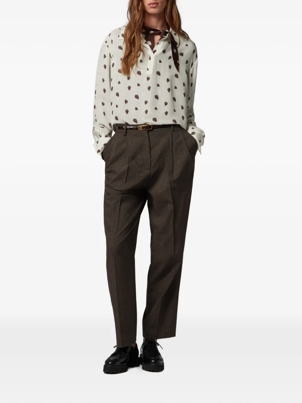 Paul Smith Blouse met aardbeipatroon Beige