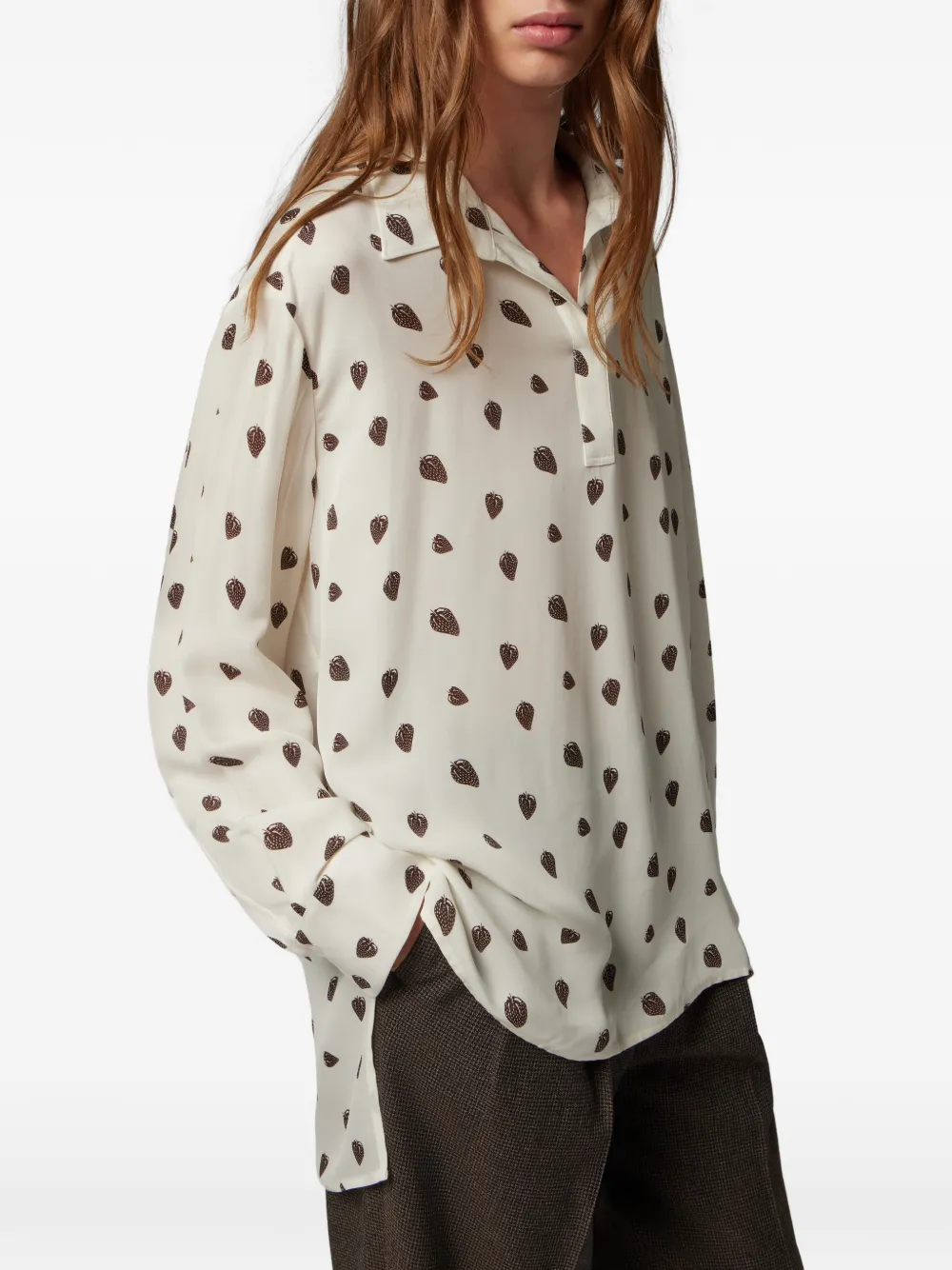 Paul Smith Blouse met aardbeipatroon Beige