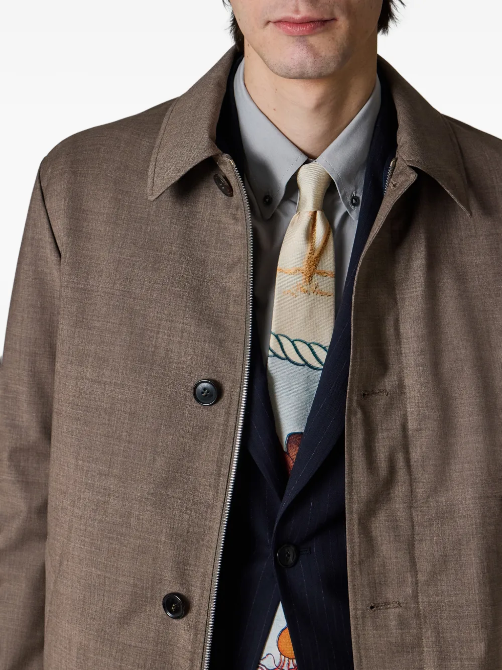 Paul Smith Wollen jas met knopen Bruin
