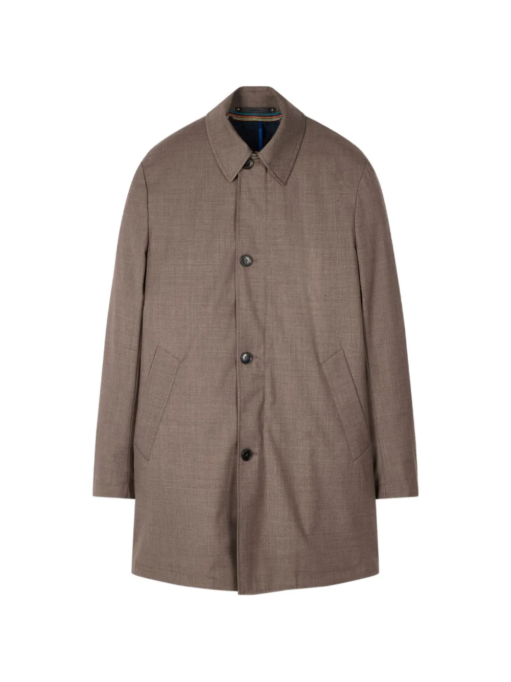 Paul Smith Storm System’ wool mac with detachable gilet in Brown