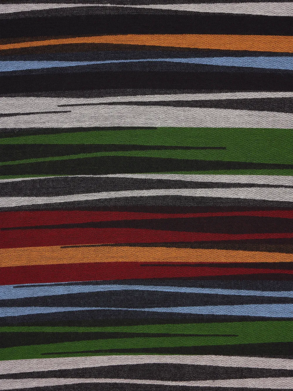  Paul Smith Striped Fringed Scarf - Black 