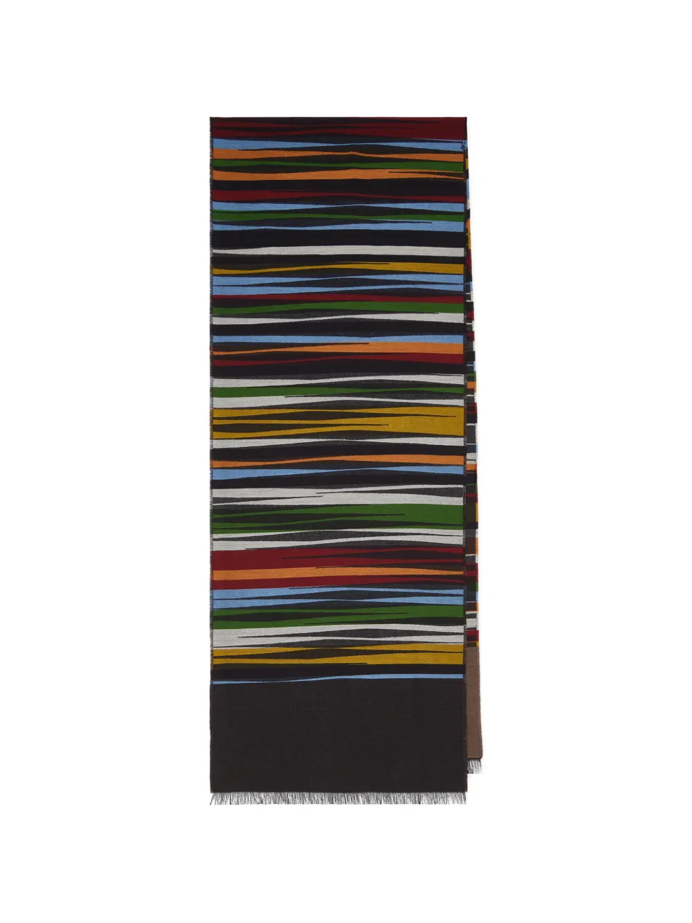 Paul Smith striped fringed scarf - Nero