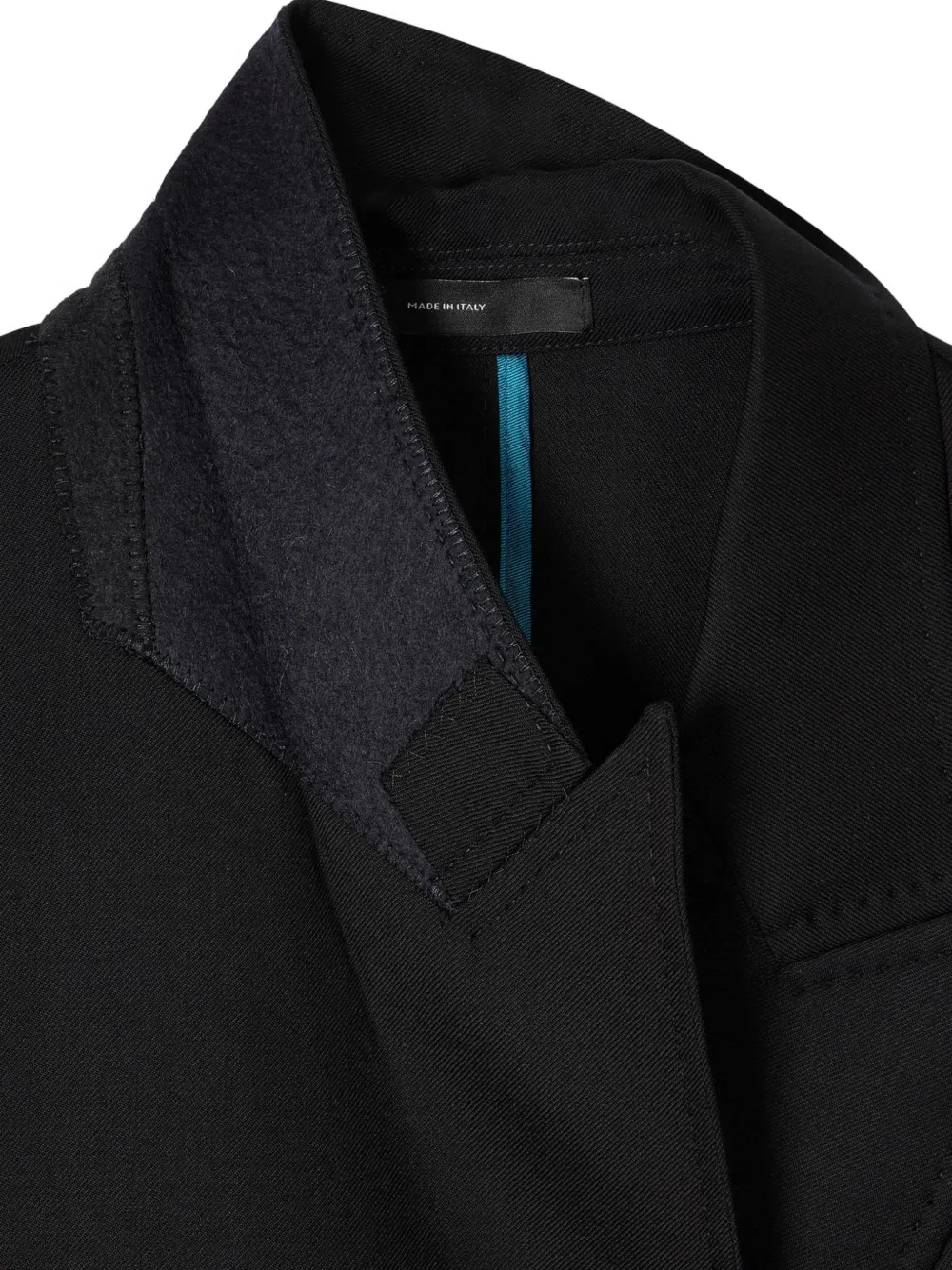 Paul Smith A Suit to Travel in Unlined Double-breasted Wool Blazer in Black, view 2