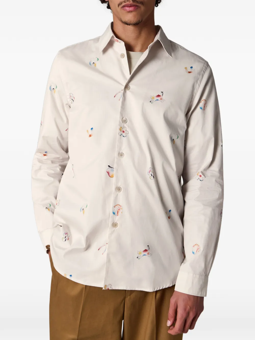  Ps Paul Smith Lucky Charm Print Shirt - Neutrals 