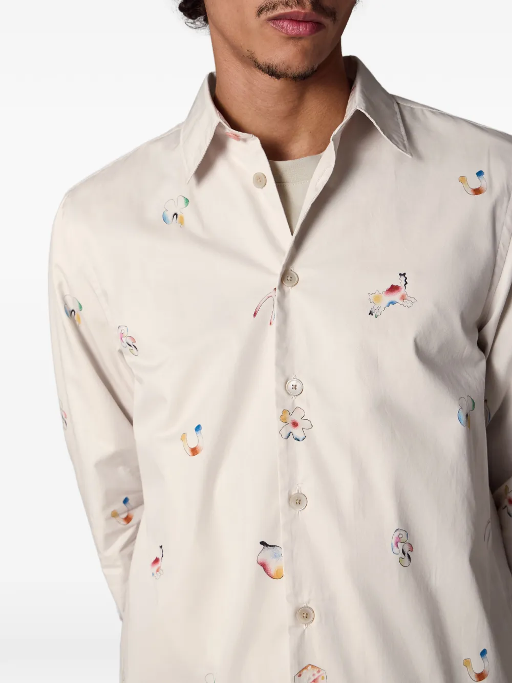 PS Paul Smith Lucky Charm overhemd met print Beige