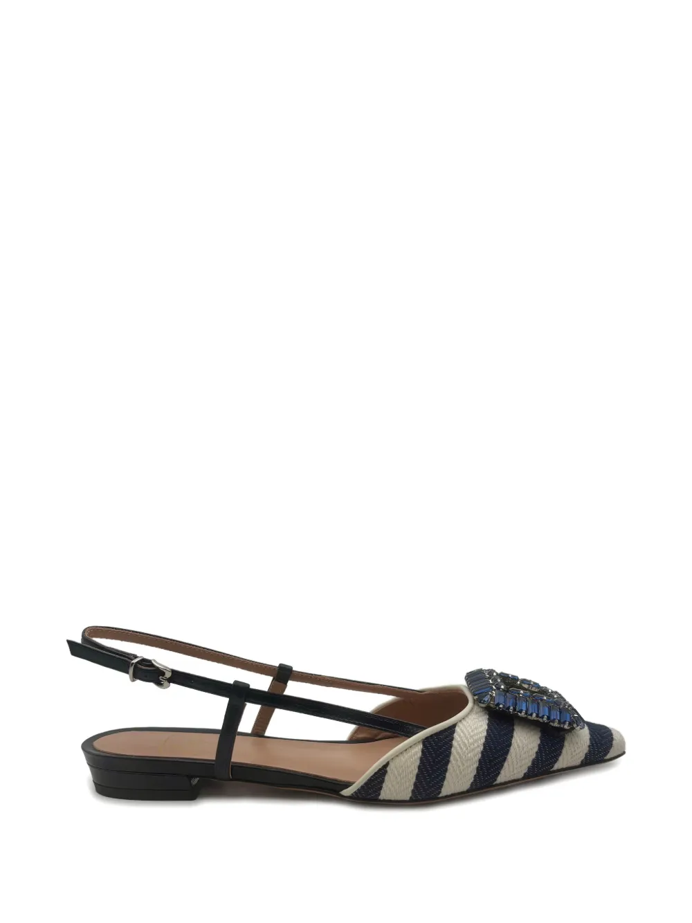 Roberto Festa Mimma striped buckle-fastening flat pumps - Blu