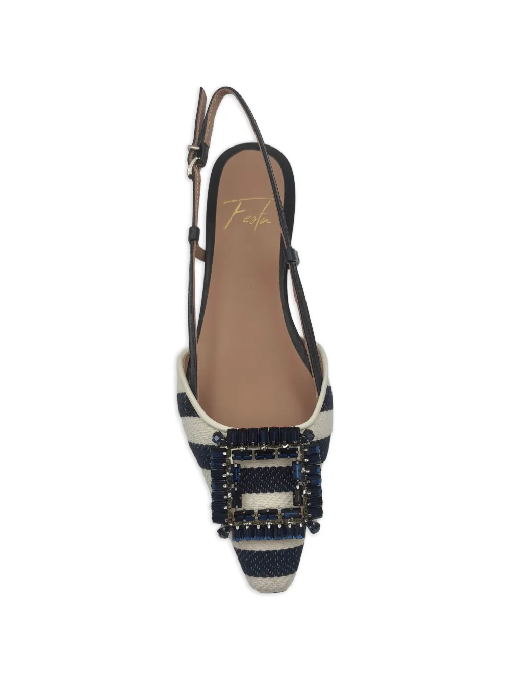 Roberto Festa Mimma gestreepte pumps met gespsluiting Blauw