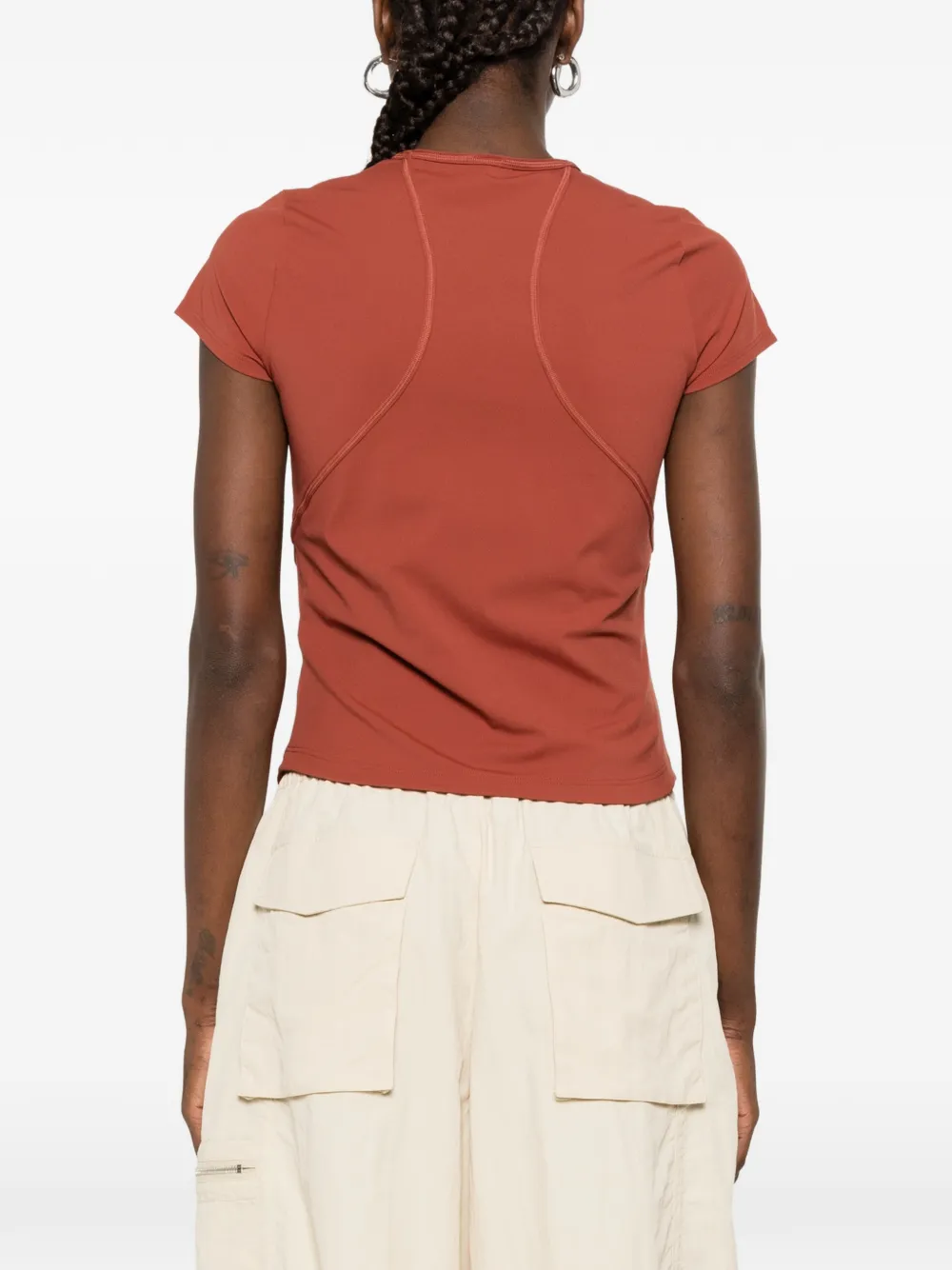 adidas by Stella McCartney T-shirt met logoprint Bruin