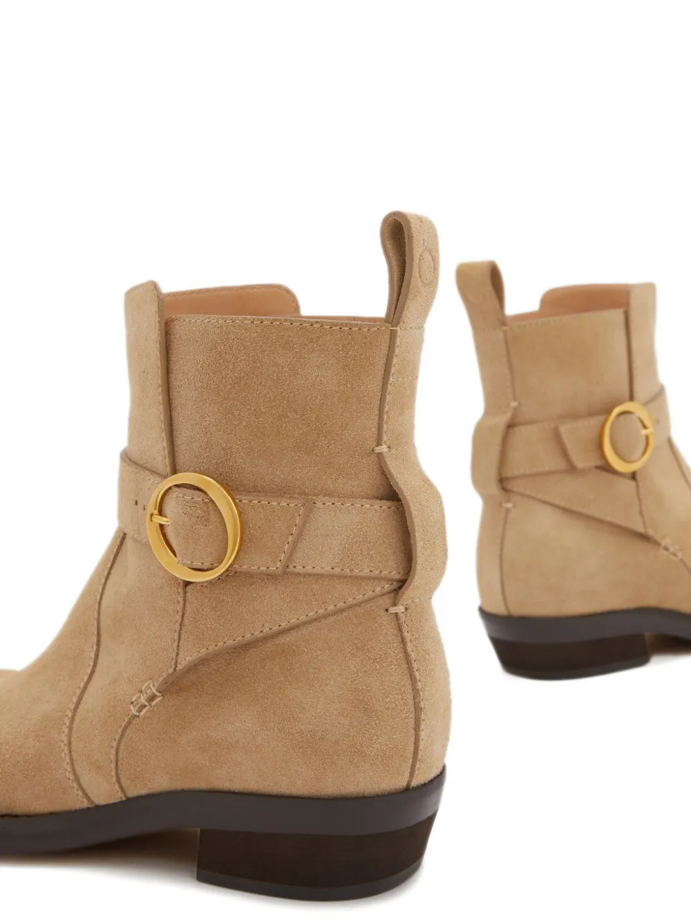 Odissì Ornella suède enkellaarzen met bandje Beige