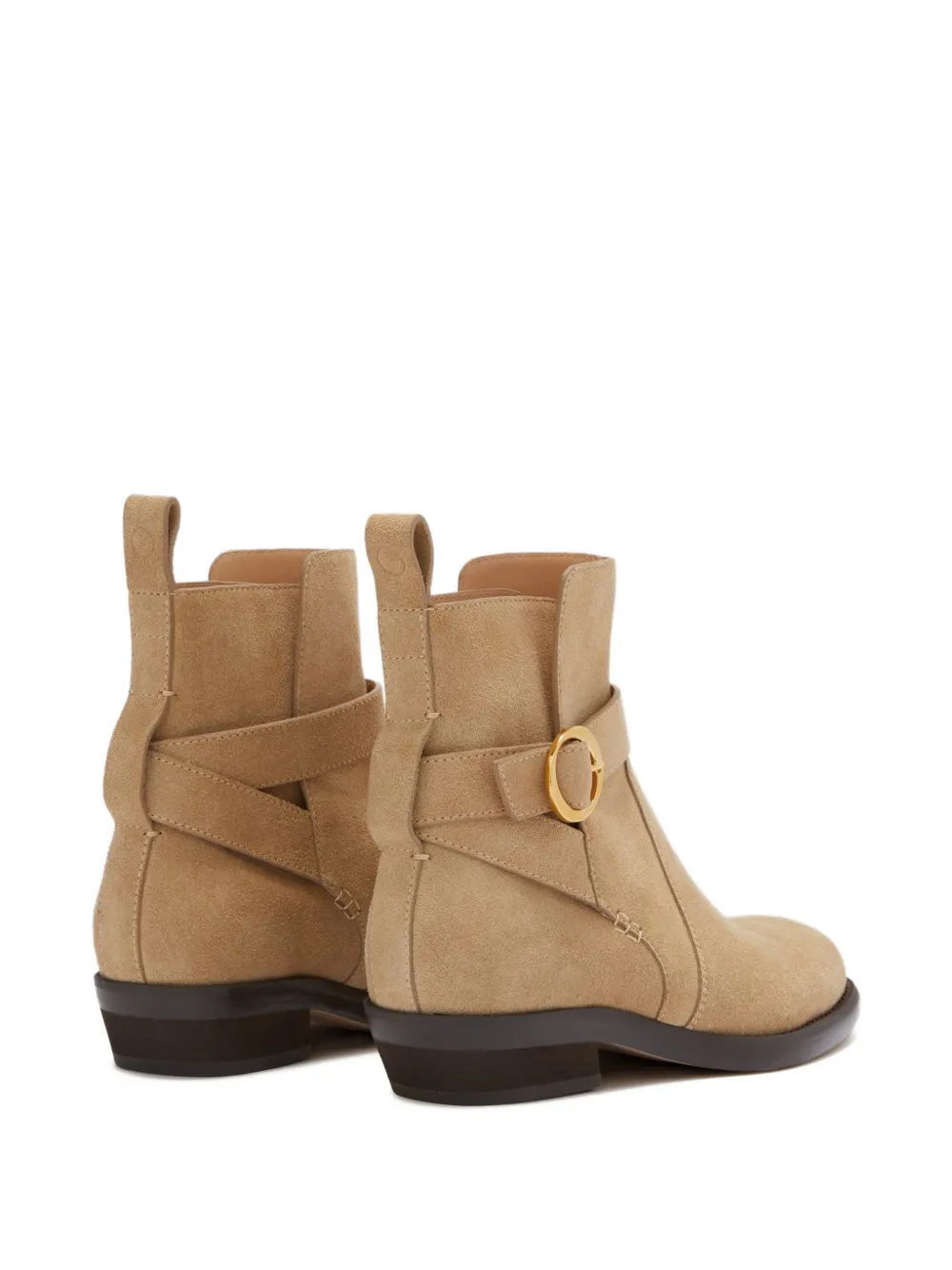 Odissì Ornella suède enkellaarzen met bandje Beige