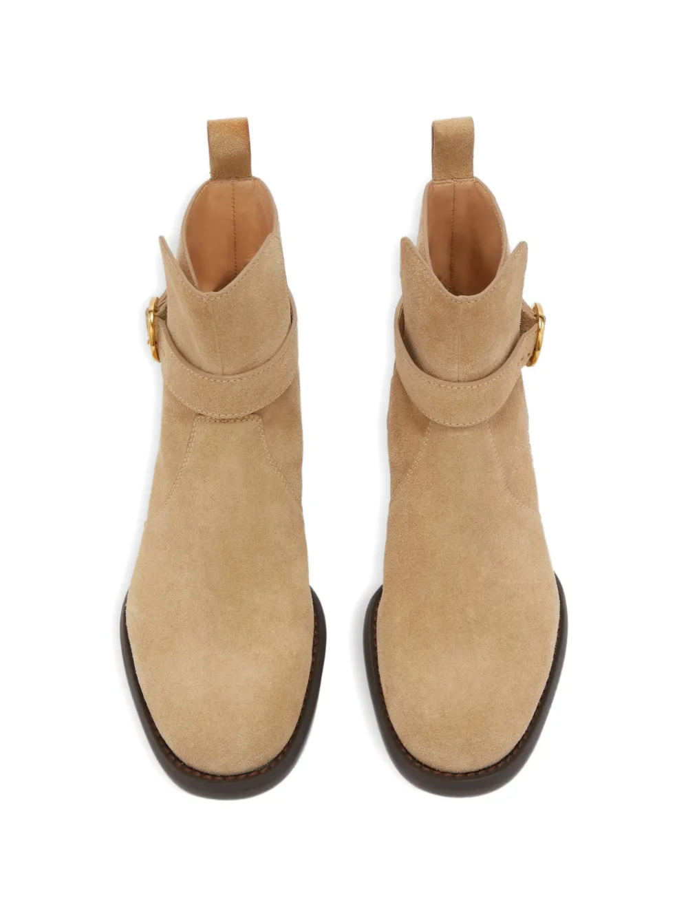 Odissì Ornella suède enkellaarzen met bandje Beige