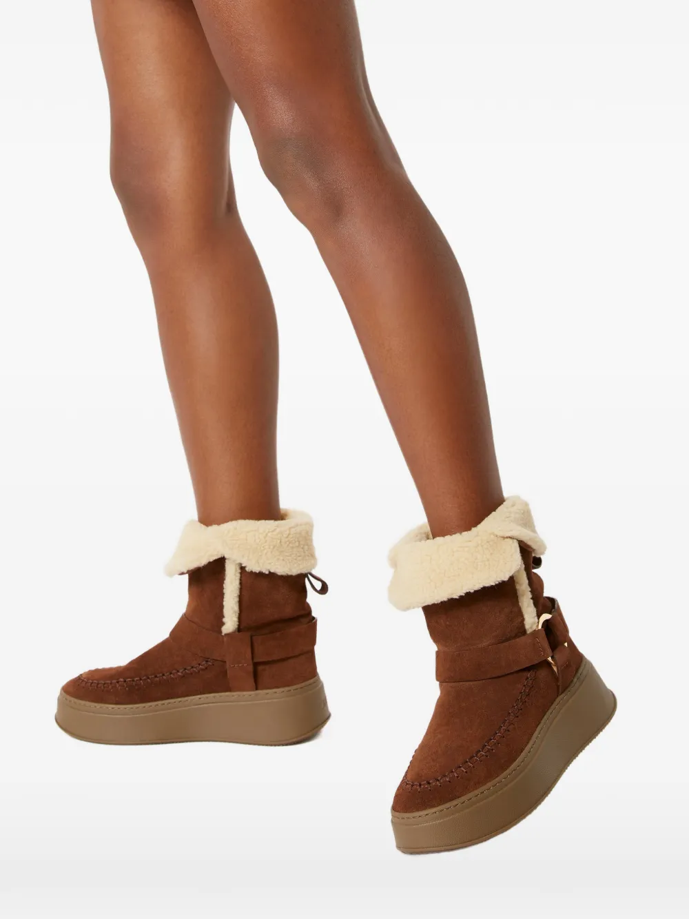 Odissì Suki suède laarzen met harnas Bruin