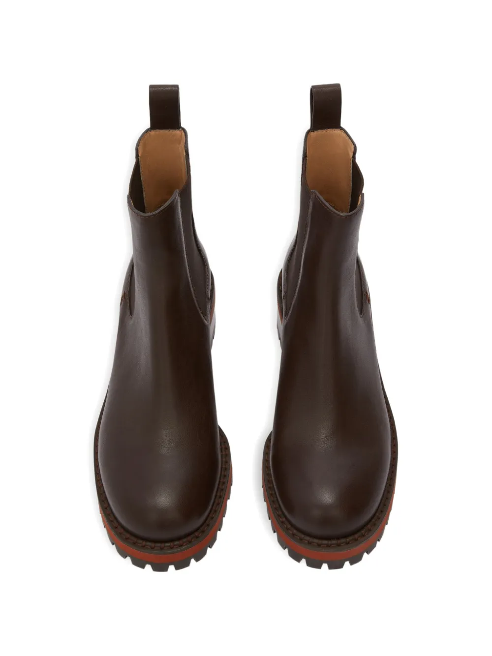 Odissì Faye leren laarzen met ronde neus Bruin