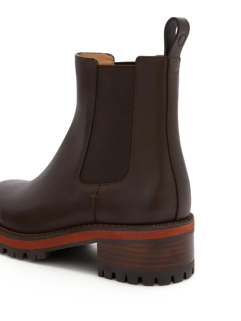 Odissì Faye leren laarzen met ronde neus Bruin