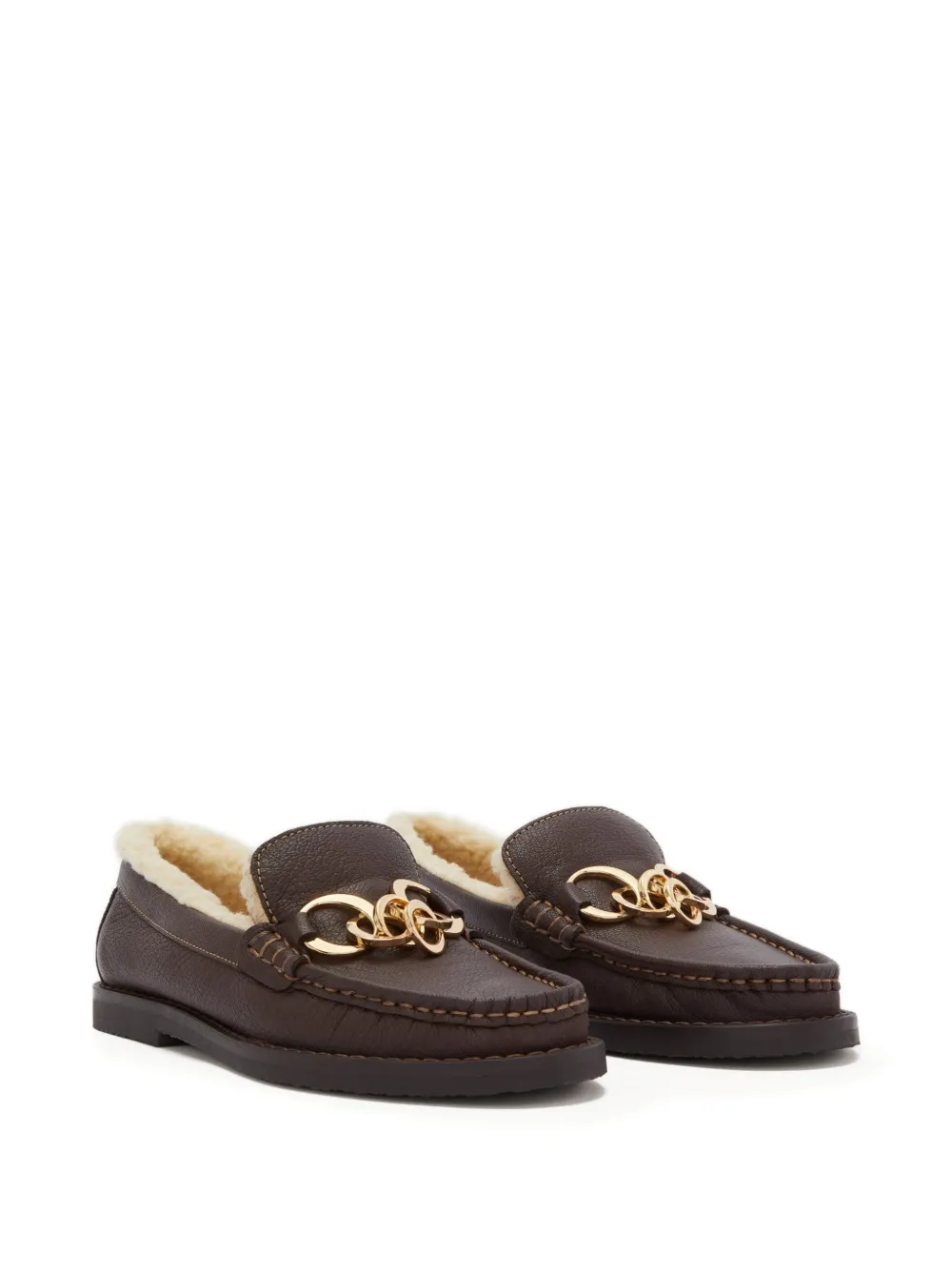 Odissì Loafers met bewerkte ketting Bruin