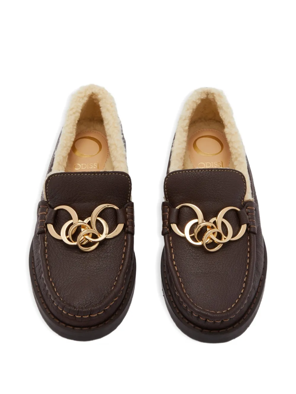 Odissì Loafers met bewerkte ketting Bruin