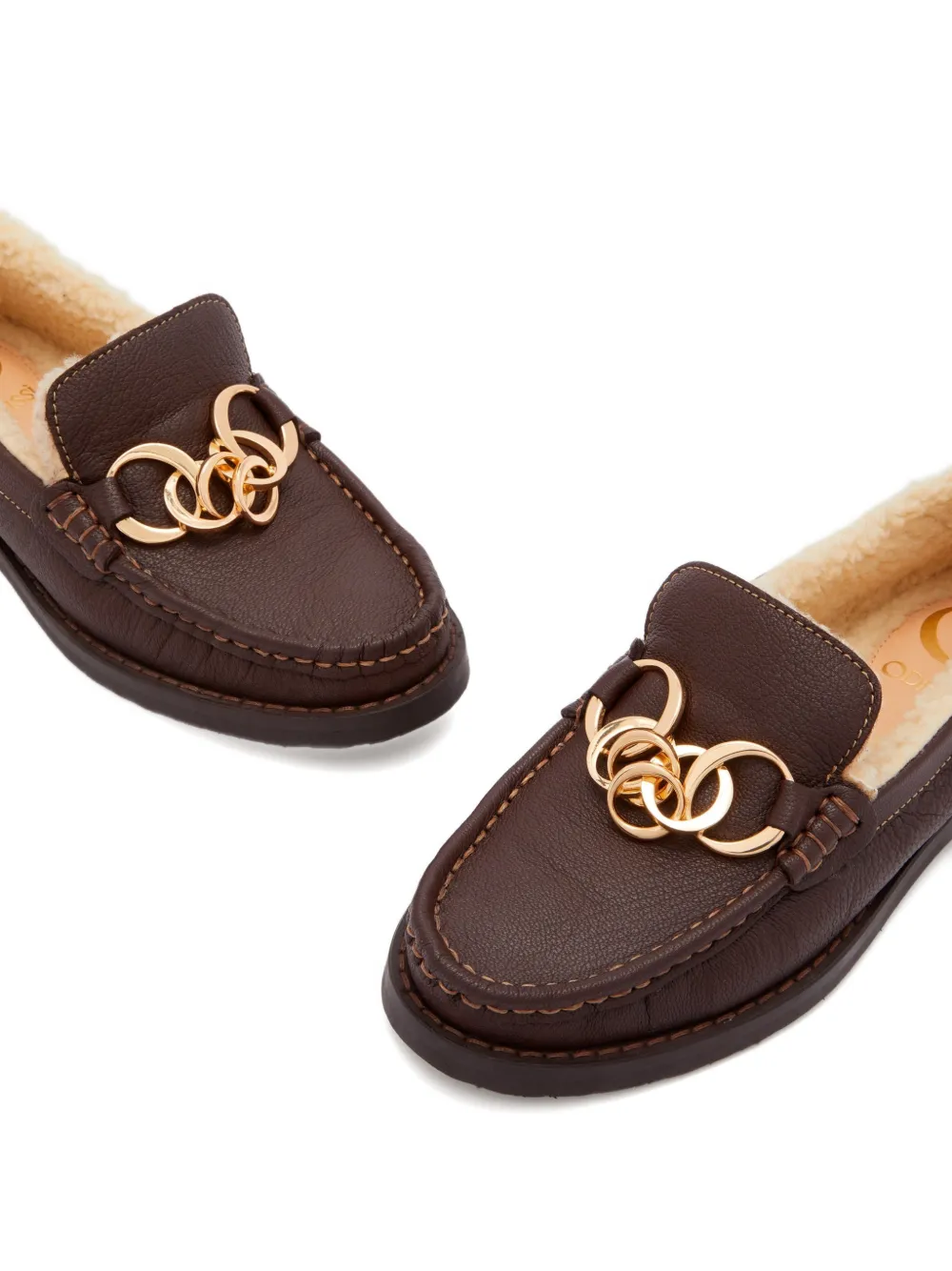 Odissì Loafers met bewerkte ketting Bruin