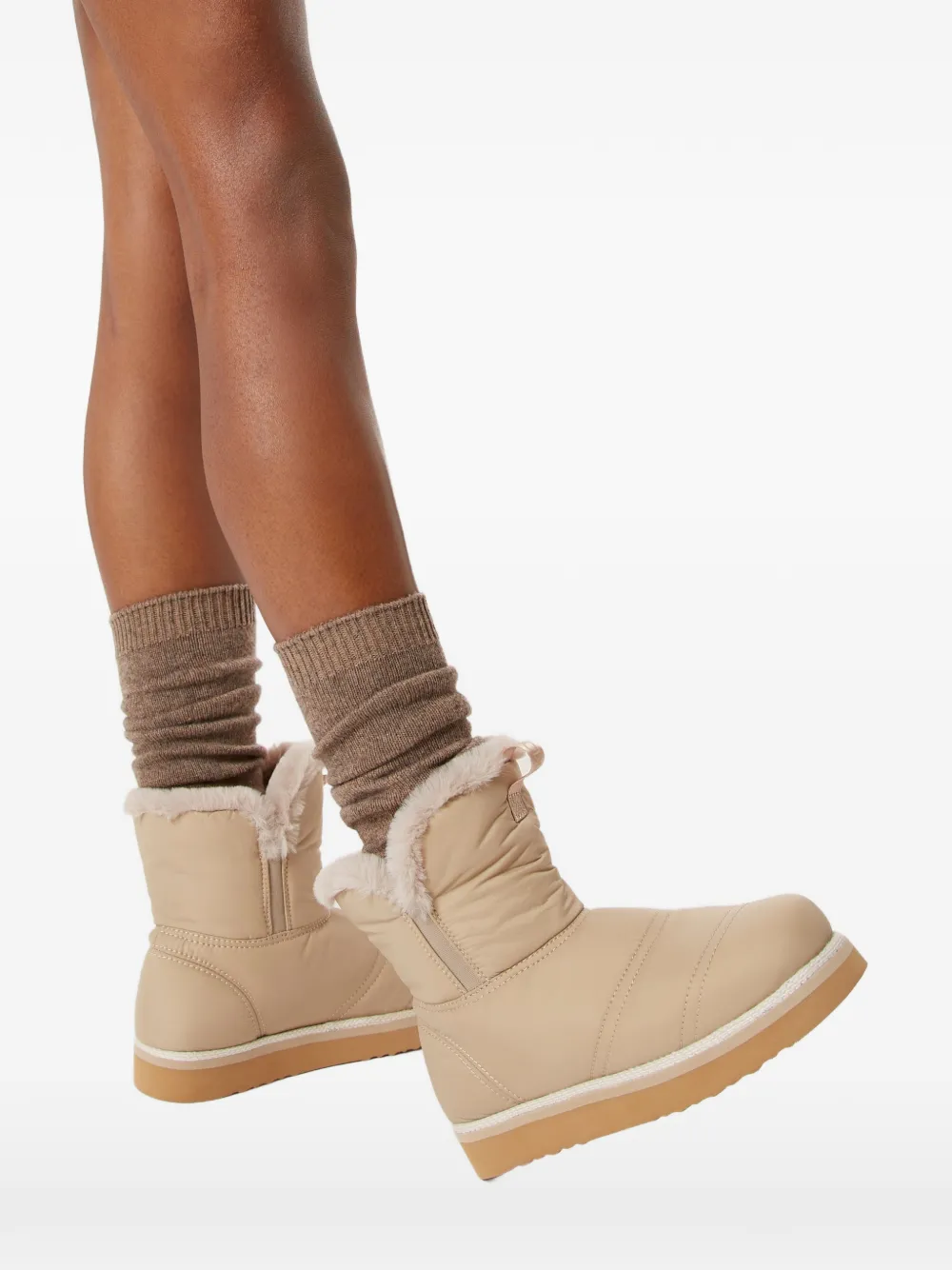 Odissì Rose gevoerde elastische laarzen Beige