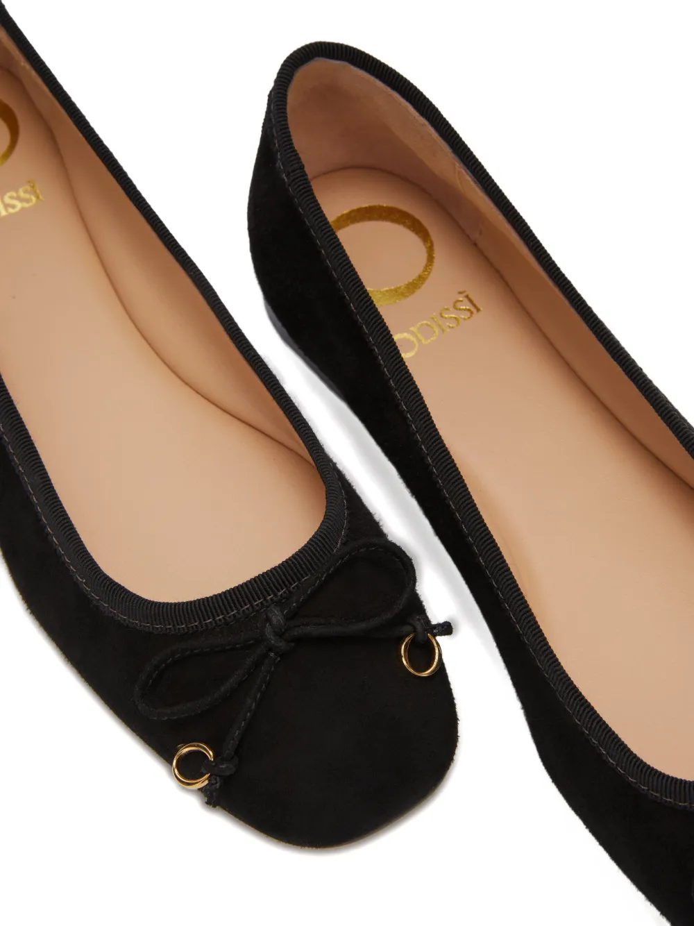 Odissì Lou ballerina's met vierkante neus en strik Zwart