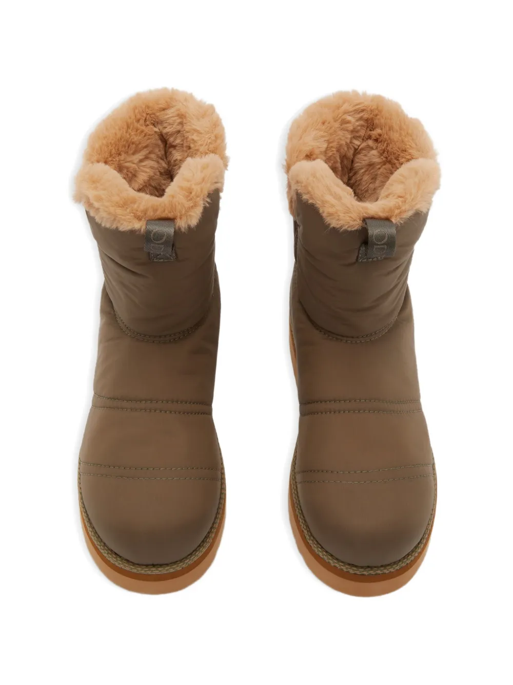 Odissì Rose gewatteerde laarzen gevoerd met bont Bruin