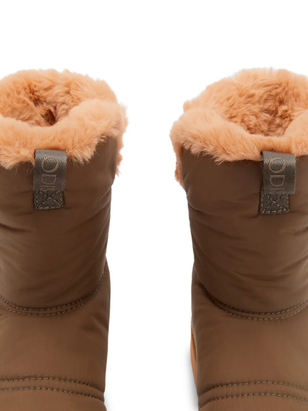 Odissì Rose gewatteerde laarzen gevoerd met bont Bruin