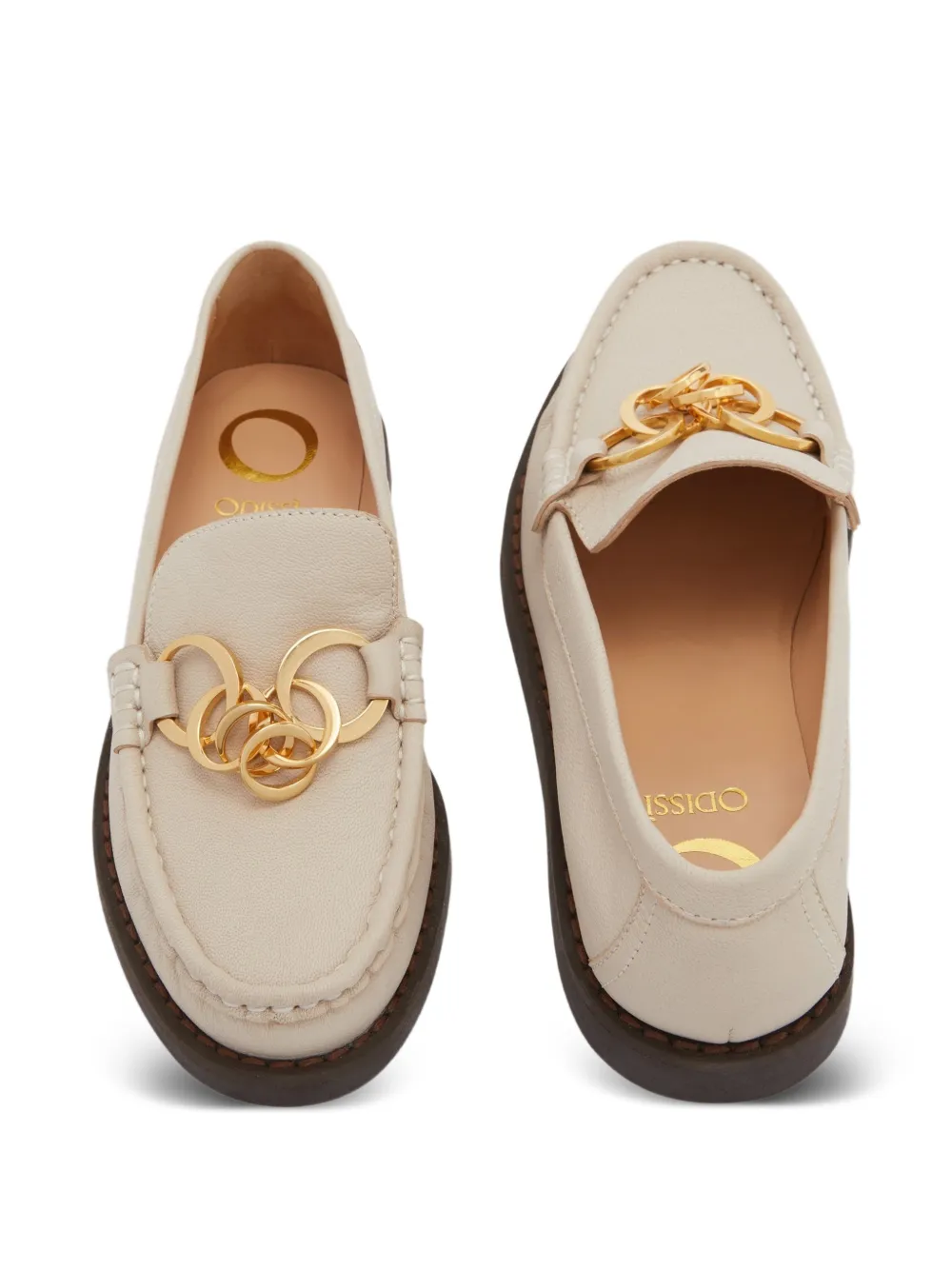 Odissì Jane leren loafers Beige