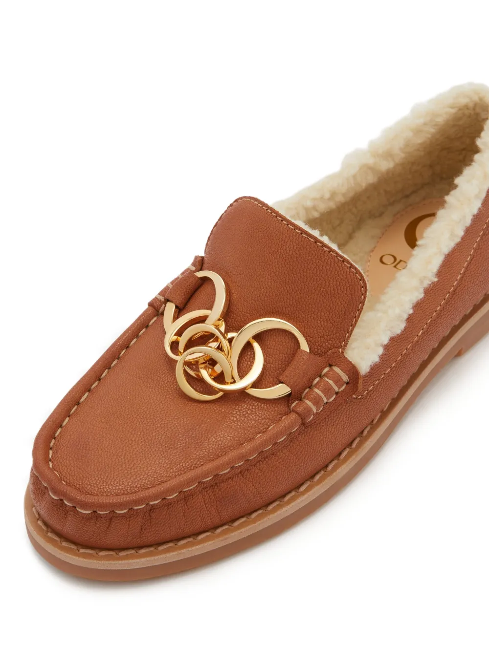 Odissì Gevoerde loafers met ketting Bruin