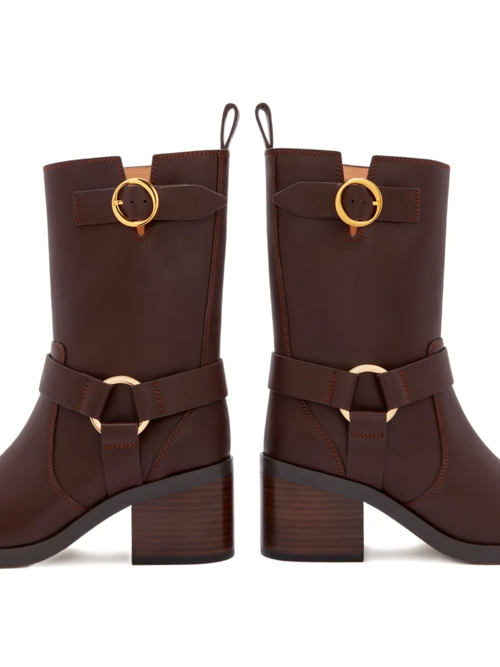 Odissì Bikerlaarzen met harnas bandje Bruin